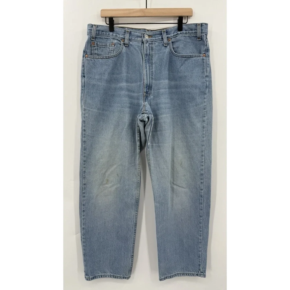 Vintage Levis 550 Jeans Mens 38x30 Blue Relaxed Fit Fade‎ Distress Light Wash